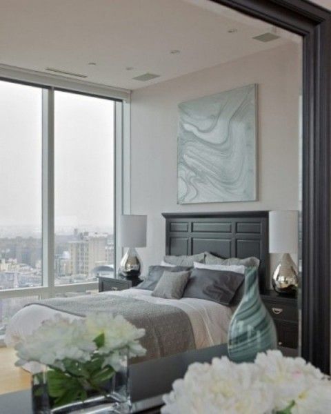 清新衣柜巧装点 20个美丽的蓝灰色卧室设计 