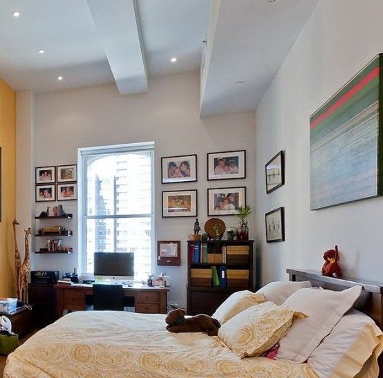 新鲜感满满的现代loft空间 绿松石色搭配波普画 