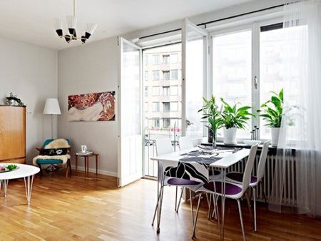 女人最爱小清新！瑞典41平简洁雅致的单身公寓(组图)