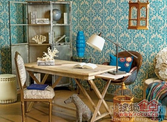 迷人的复古风格soho办公室 斑驳油漆铁艺编织 