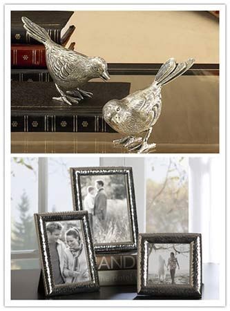 图3：Harbor House 铜制相框、镀银对鸟