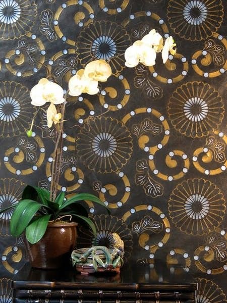 生活空间 在墙上画出一朵花 创意壁纸欣赏 