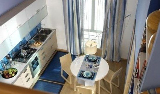 单身居住型公寓 蓝白色调LOFT完美装修方案 