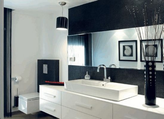黑白经典碰撞 浴室设计创意无限（组图） 