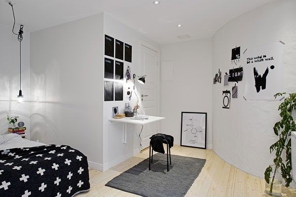 48平米瑞典迷人小公寓 黑白幻境简欧衣帽间 