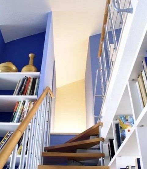 单身居住型美公寓 蓝白色调的独特LOFT装修 