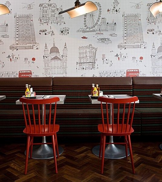 伦敦拜伦餐厅 实木复合地板的复古味道(组图) 