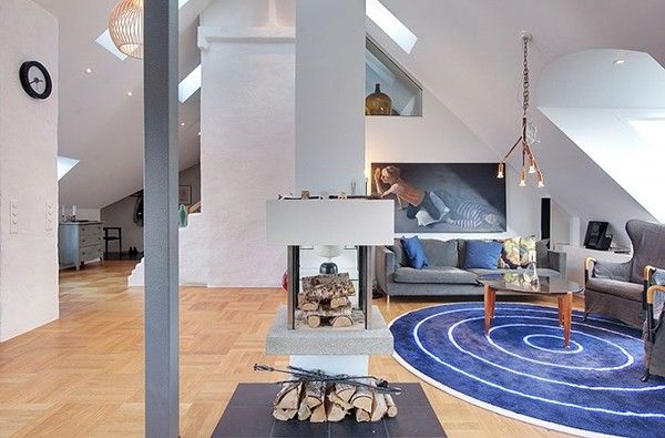 生活空间 蓝白交响曲 北欧风格屋顶公寓设计 