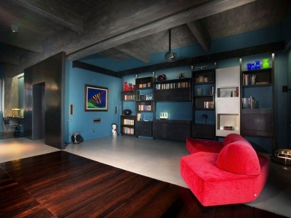 完美撞色设计 富有艺术感的意大利公寓(组图) 