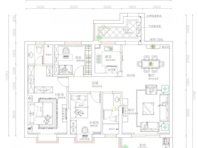 125平3房的现代简约设计方案(图) 