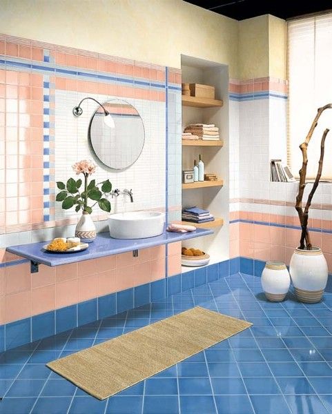 色彩搭配别有洞天 营造美丽瓷砖浴室 