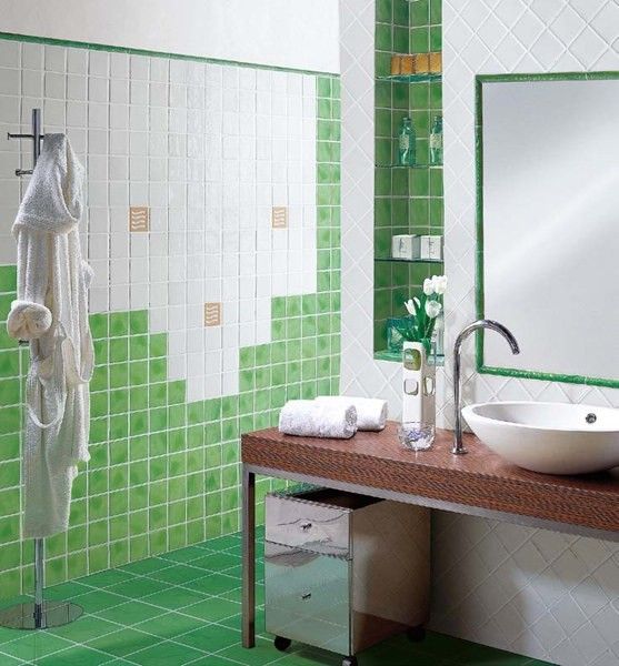 色彩搭配别有洞天 营造美丽瓷砖浴室 