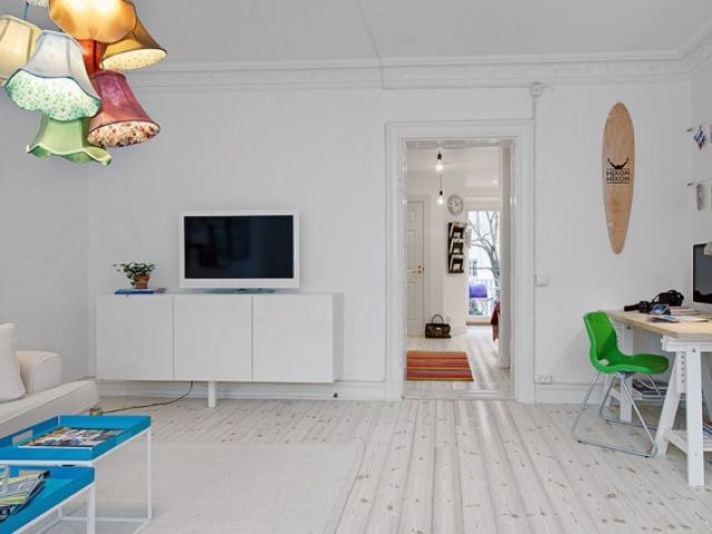 70平米北欧风格的一居室 梦幻白的大空间 