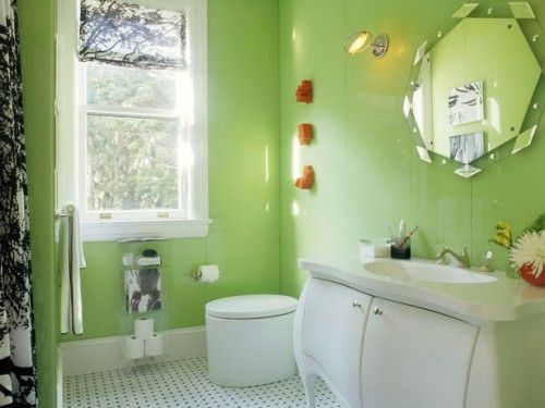 让人眼前一亮！21款明快彩色瓷砖浴室（图） 
