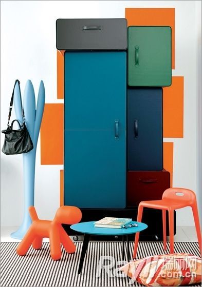 彩色组合箱柜+可爱感家具