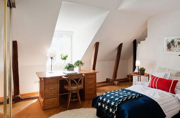斯德哥尔摩的宽敞阁楼 木地板打造欧式温暖家 
