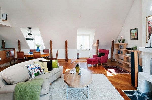 斯德哥尔摩的宽敞阁楼 木地板打造欧式温暖家 