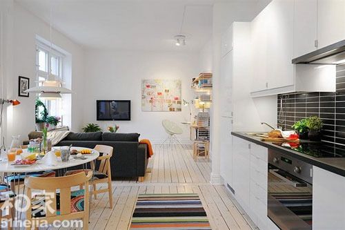 22图一室多用的简约客厅设计 空间紧凑利用 