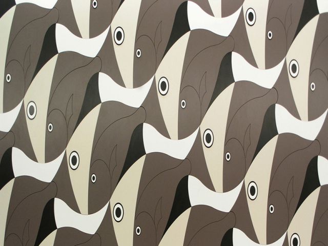 鱼形波纹装饰墙面 伦敦Olivomare海鲜餐厅(图) 