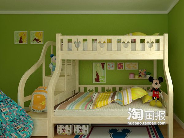 为宝贝装饰的小屋 迪士尼米奇儿童家具套房 