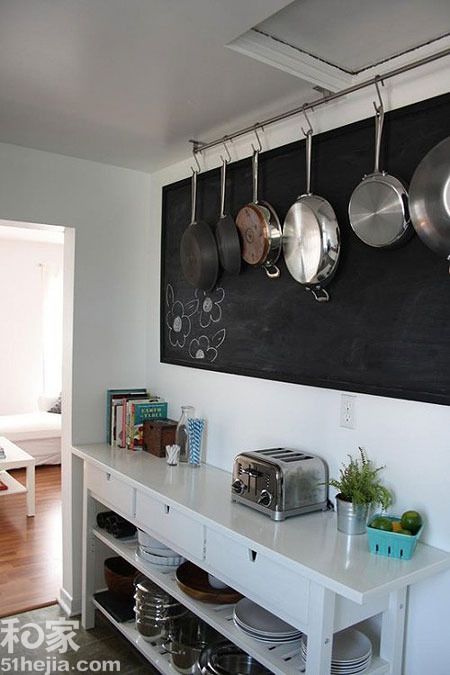 记忆+美化 13种厨房黑板墙设计搭配（组图） 