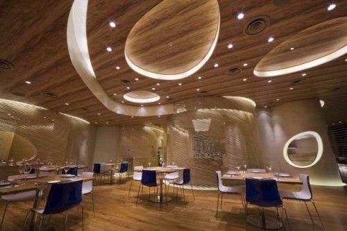 黄金比例般的曲线构成 新加坡鹦鹉螺餐厅(图) 