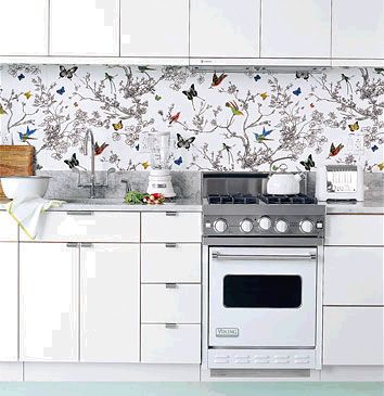 美味天地 在厨房使用美丽壁纸的35个创意推荐 