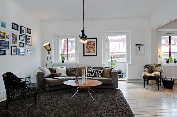 黑白经典 彩色点缀 77平米现代艺术公寓设计 