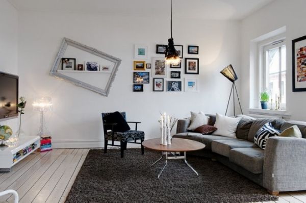 黑白经典 彩色点缀 77平米现代艺术公寓设计 