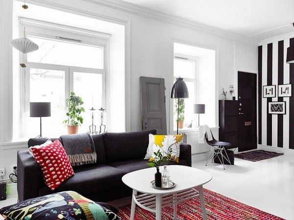 经典配色 54平米的黑白红时尚公寓设计(组图) 