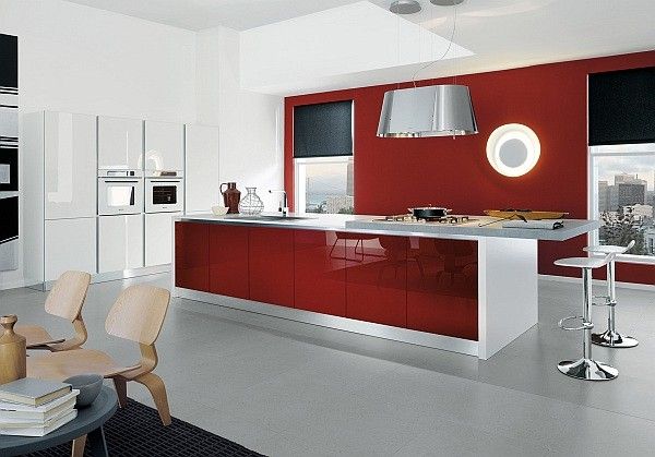 喜庆的红色厨房设计 实用中高调出位（组图） 