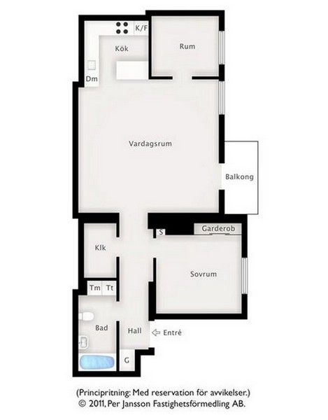 83平浓郁英伦风 瑞典雅致两居公寓设计（图） 