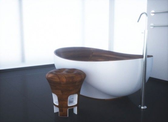 Kashani：优雅浴室用具 实木的完美运用（图） 