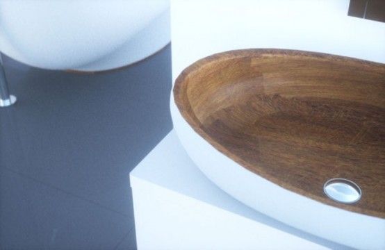 Kashani：优雅浴室用具 实木的完美运用（图） 