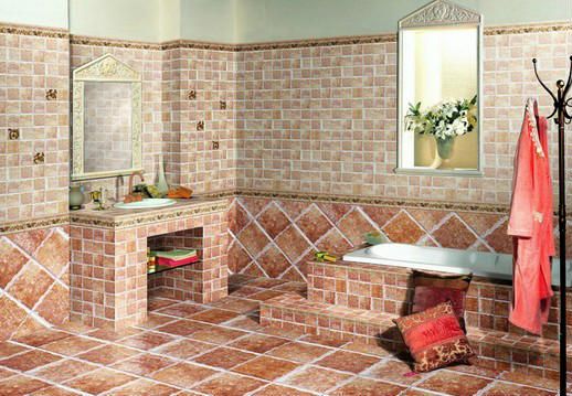14款瓷砖铺贴花样 看格子控的浪漫卫浴世界 