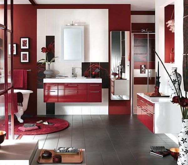 个性化时尚家装 红色浴室家居设计（图） 