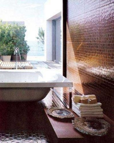 浴室也要有个性 千姿百态的瓷砖贴法（组图） 