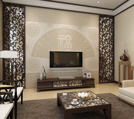 浓浓中国风 最时髦的客厅电视背景墙（组图） 