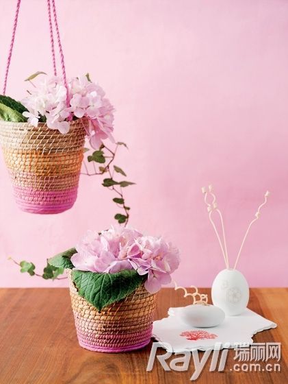 编织吊篮和花盆