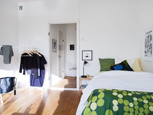 33平米翠绿色的单身公寓 春色装点灵动家 