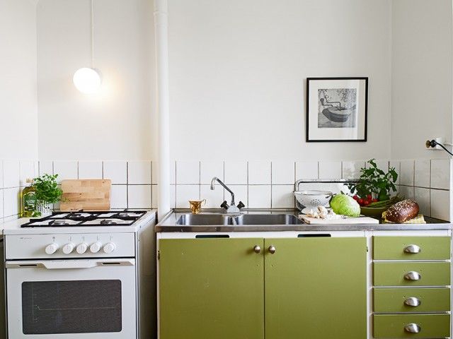33平米翠绿色的单身公寓 春色装点灵动家 