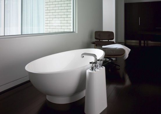 优雅简约的独立式浴缸设计 尽情放松浸泡 