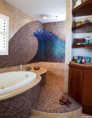 复古马赛克演绎现代风情 18款拼贴打造潮流浴室 