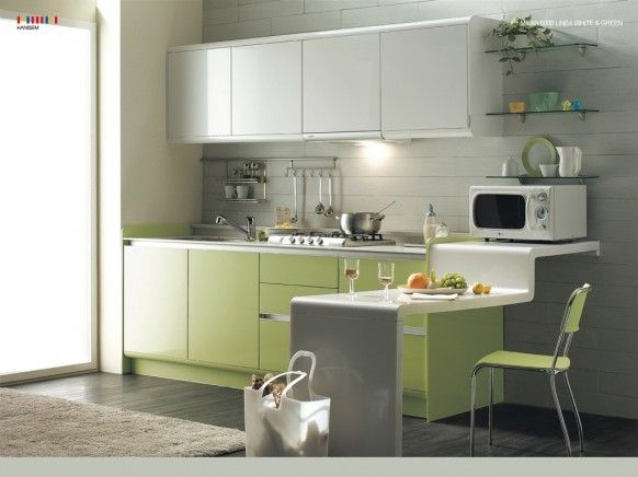 春意盎然 绿色厨房精美设计方案欣赏(组图) 