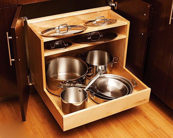 12个橱柜拉篮设计 聪明女人偷师厨房收纳技巧 