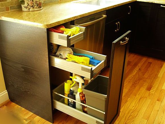 12个橱柜拉篮设计 聪明女人偷师厨房收纳技巧 