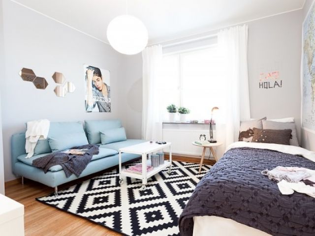 超赞！淡蓝色系斯堪的纳维亚风格公寓（图） 