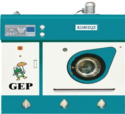 图为干洗店加盟连锁美国GEP全封闭全自动回收式带蒸馏碳氢干洗机设备(专利号:ZL200930098046.1)