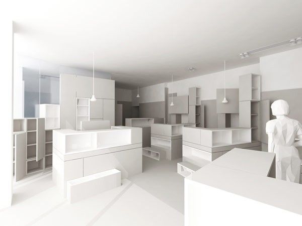 奇妙格子组合 打造65平米白色办公室（组图） 