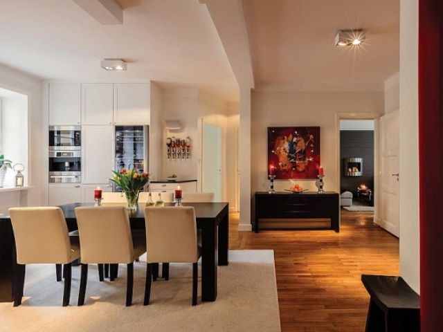 115平米现代简洁公寓 黑白红演绎时尚奢华 